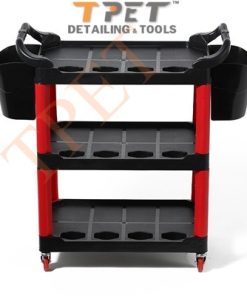 Xe Đẩy Nhựa Ba Ngăn Đựng Dụng Cụ, Thiết Bị Chăm Sóc Xe