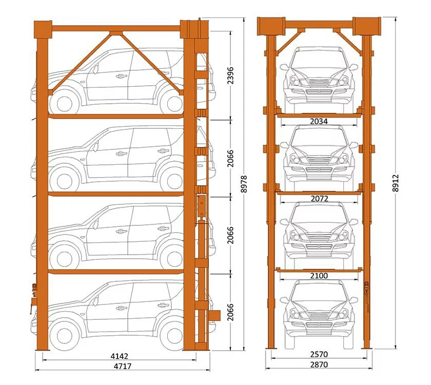 Sơ đồ mặt cắt 4 tầng xếp chồng — TPET thay bằng ảnh/bản vẽ thực tế khi nhận lô hàng.