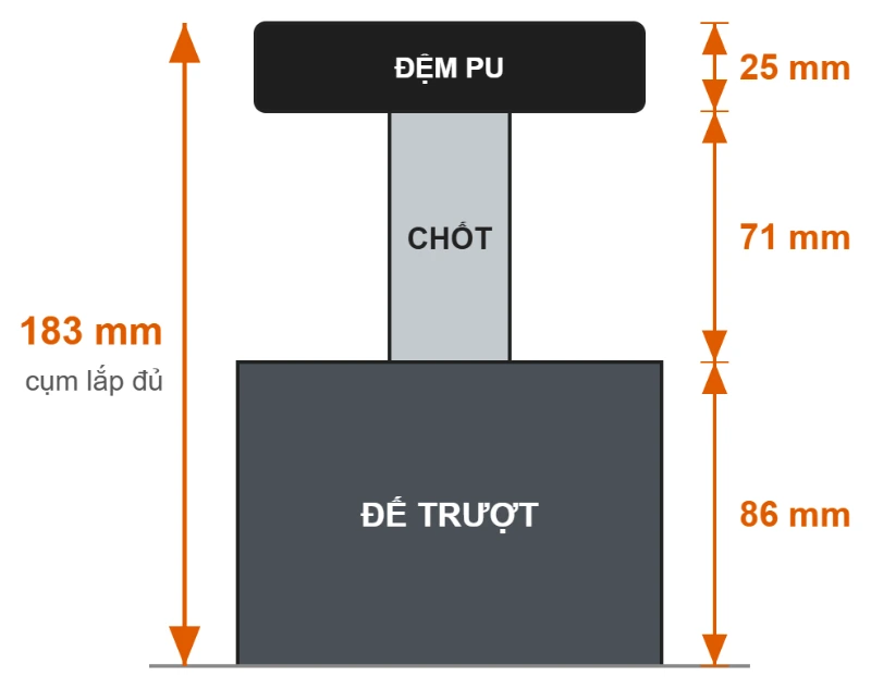 Bộ Adapter Kê Gầm SUV Cho Cầu QuickJack 7 kich thuoc chieu cao adapter ke gam suv cau quickjack